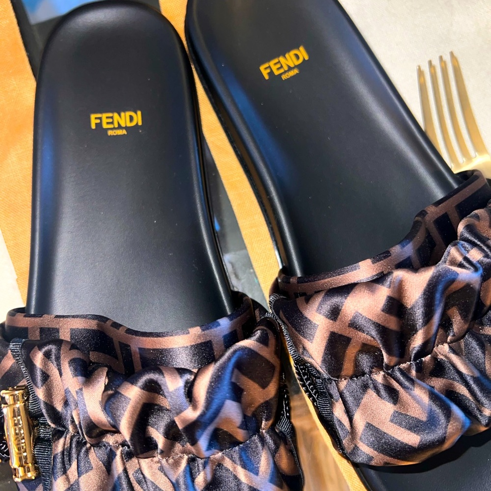 Fendi Satin Slides
